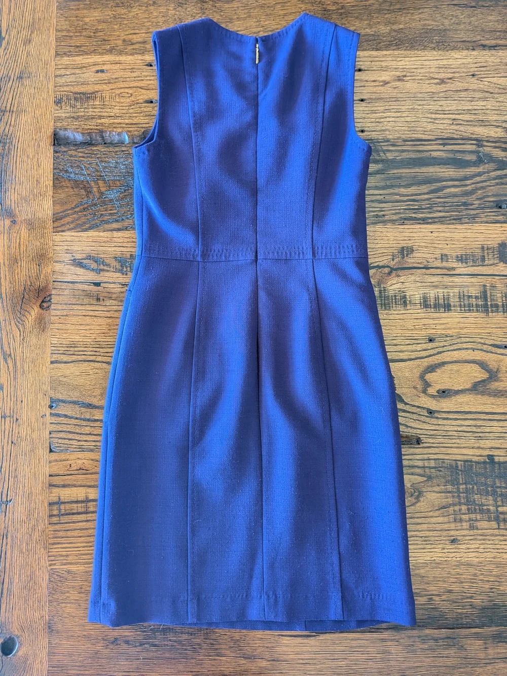 Tory Burch Royal Purple Sleeveless Classic Sheath Dress with Gold Hardware